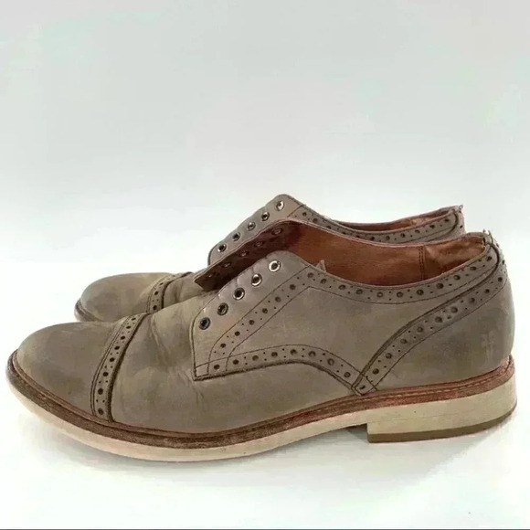 Frye mens wingtip Oxfords size 12 brown suede cap toe brogue main image 9